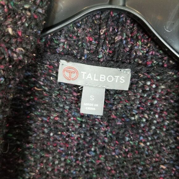 Talbots Women Wool Blend Open Front Cardigan Sweater Sz S Gray Cozy - Picture 5 of 6